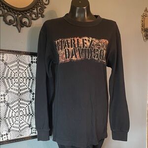 Harley-Davidson Black and Orange Long Sleeve Tee
